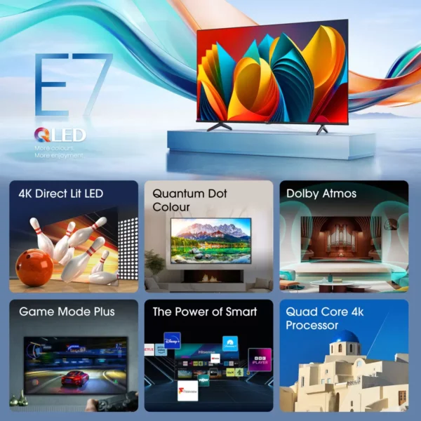 Hisense 58E7NQTUK 58 Inch QLED Freely Smart TV - Image 2