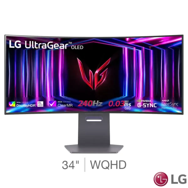 LG UltraGear 34 Inch WQHD 240Hz OLED Gaming Monitor, 34GS95QE-B